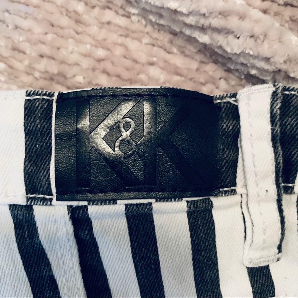 KENDALL & KYLIE Jean Navy Striped High Rise Shorts